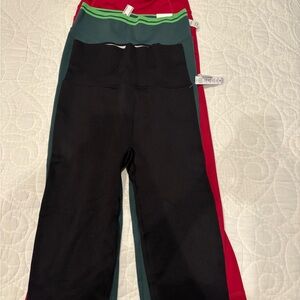 Victoria's Secret Black and Red Leggings Athletic Bottoms